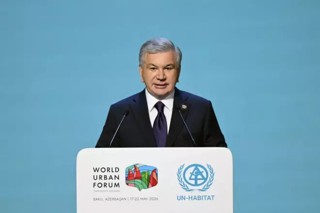 Шавкат Мирзиёев на форуме по урбанизации в Баку 18 мая 2026 года