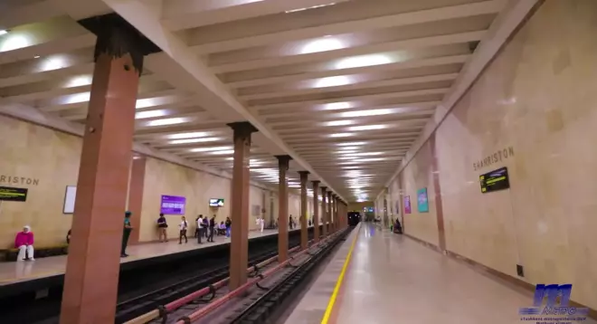 Tashkent Metro — “Shahristan” station. Frame from a video by the Tashkent Metro