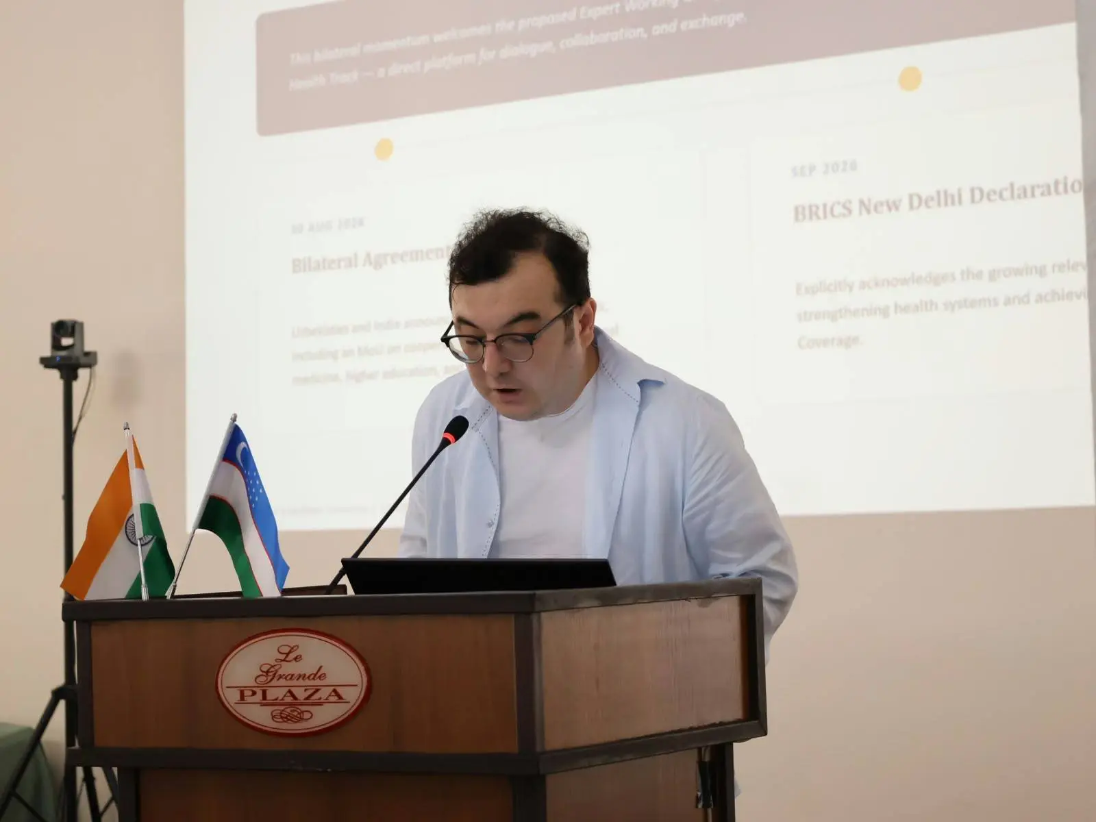 Dr Doniyor Azimov speaks at the 11th Ayurveda Day event in Tashkent. Photo: Embassy of India in Tashkent