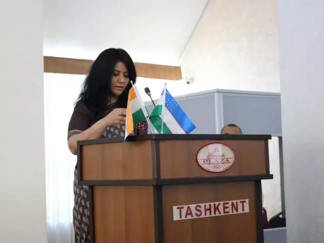 Indian Ambassador to Uzbekistan Smita Pant at the 11th Ayurveda Day event in Tashkent. Photo: Embassy of India in Tashkent